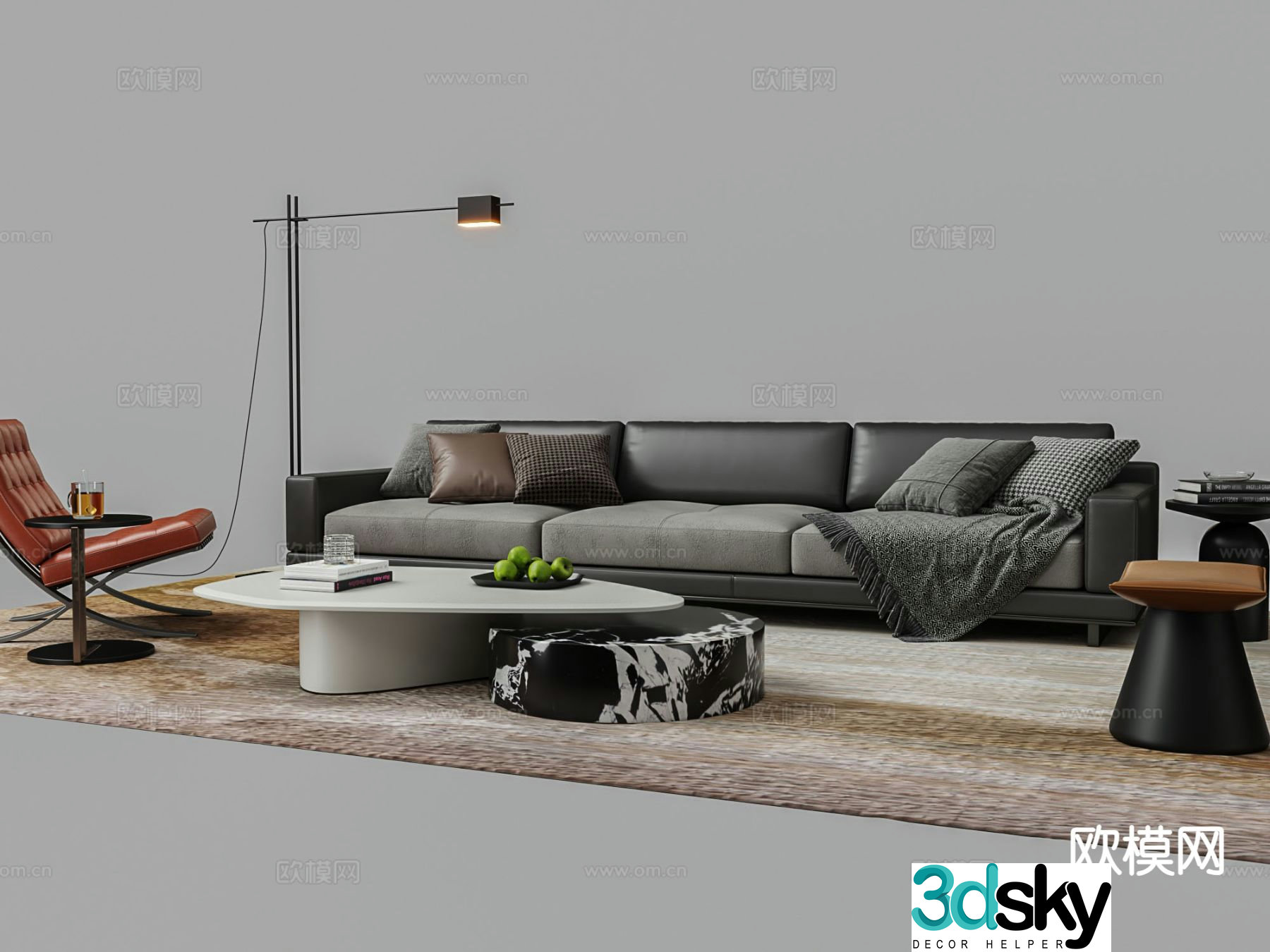 Modern sectional sofa 3d model