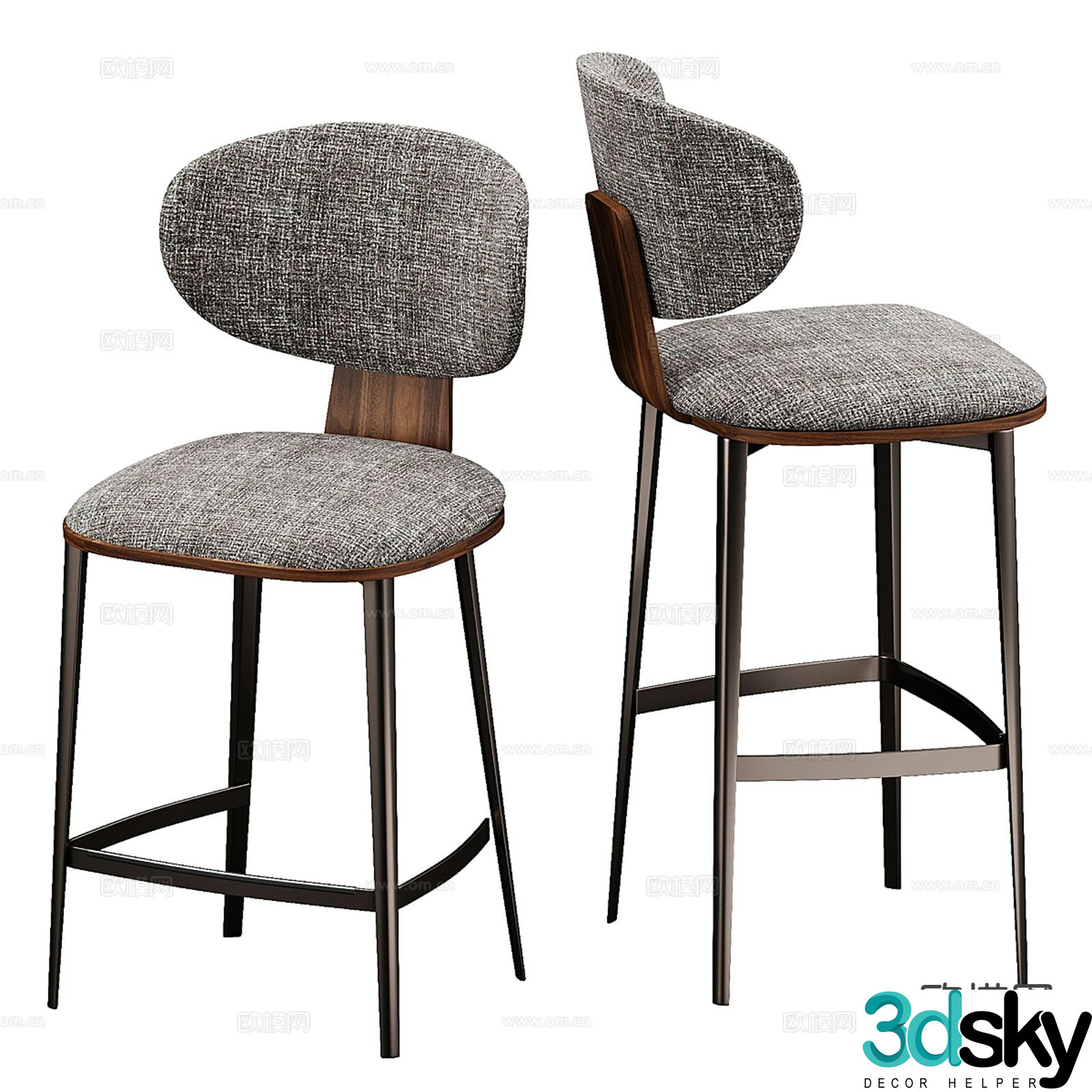 Modern bar stool bar stool high stool 3d model
