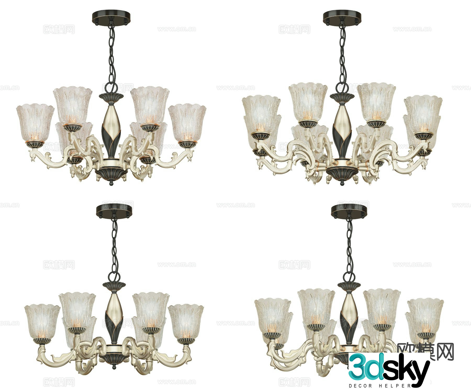European style chandelier 3d model