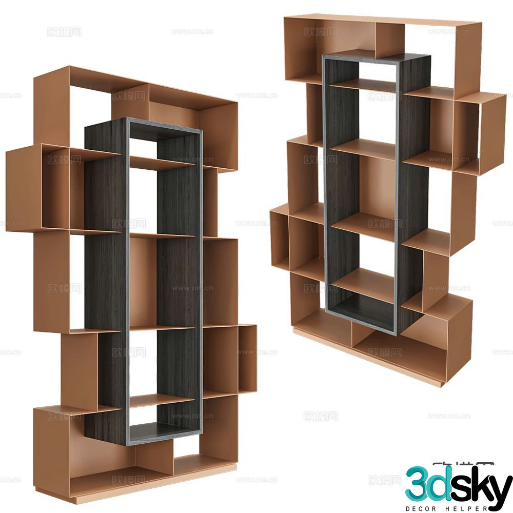 ELITE bookshelf decorative shelf 3d model