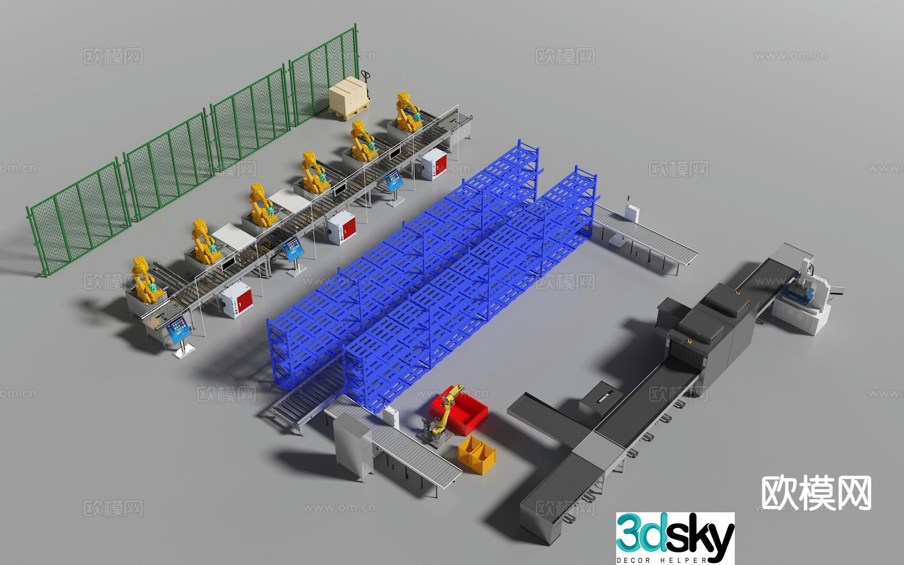 Modern industrial equipment factory equipment 3d model