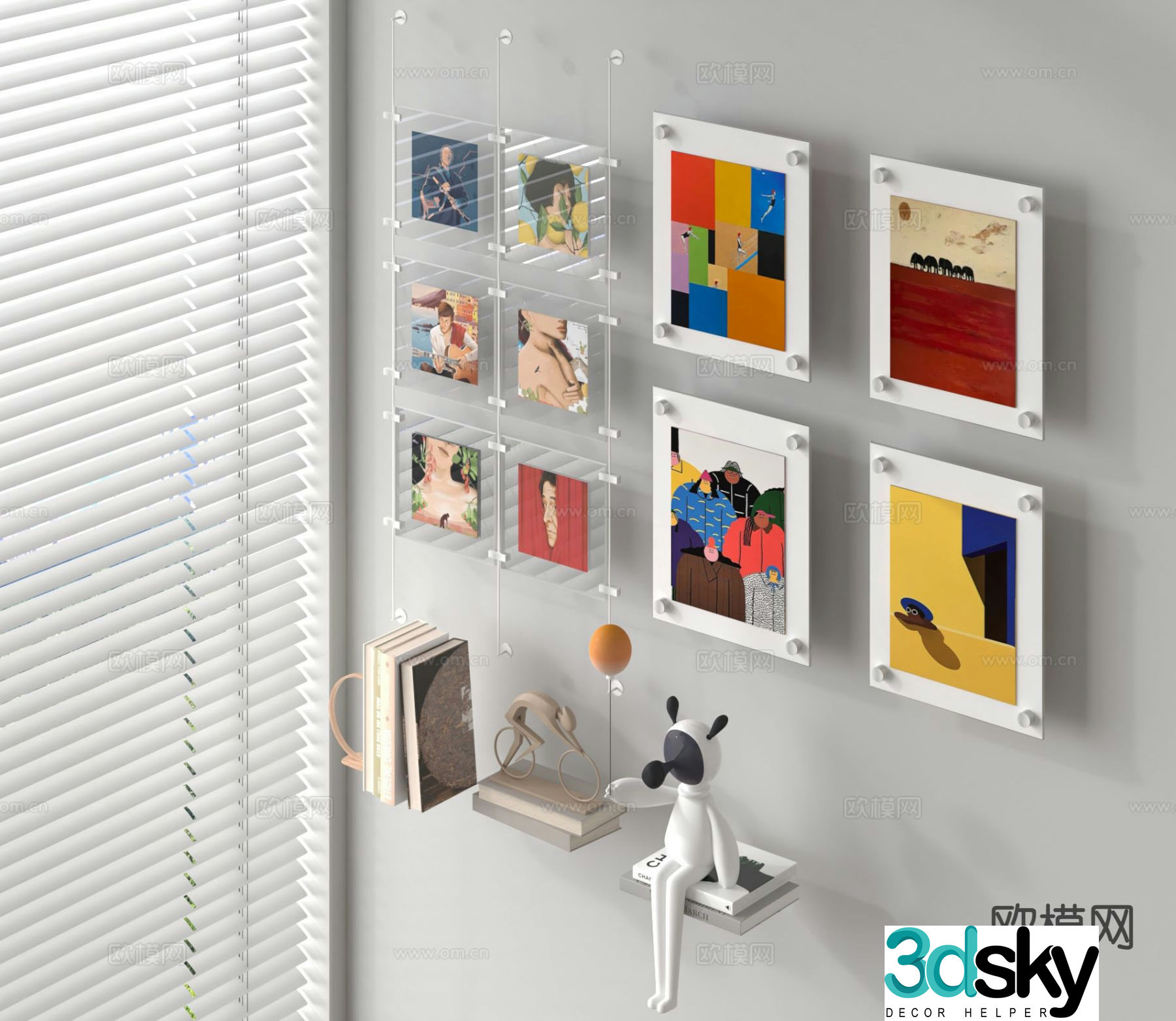 Acrylic decorative painting art painting borderless hanging painting 3d model