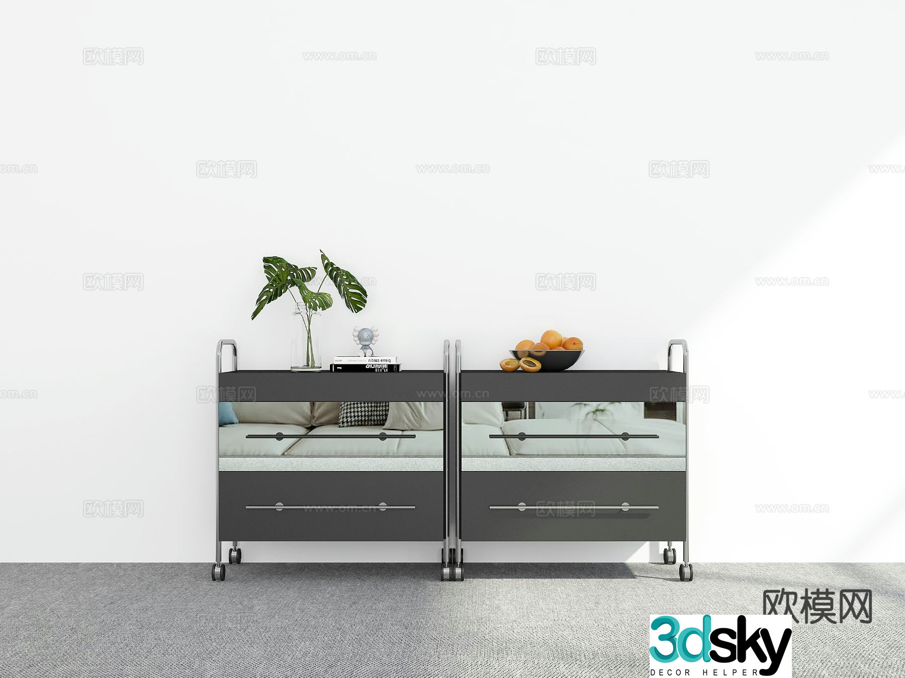Modern side cabinet entrance cabinet 3d model