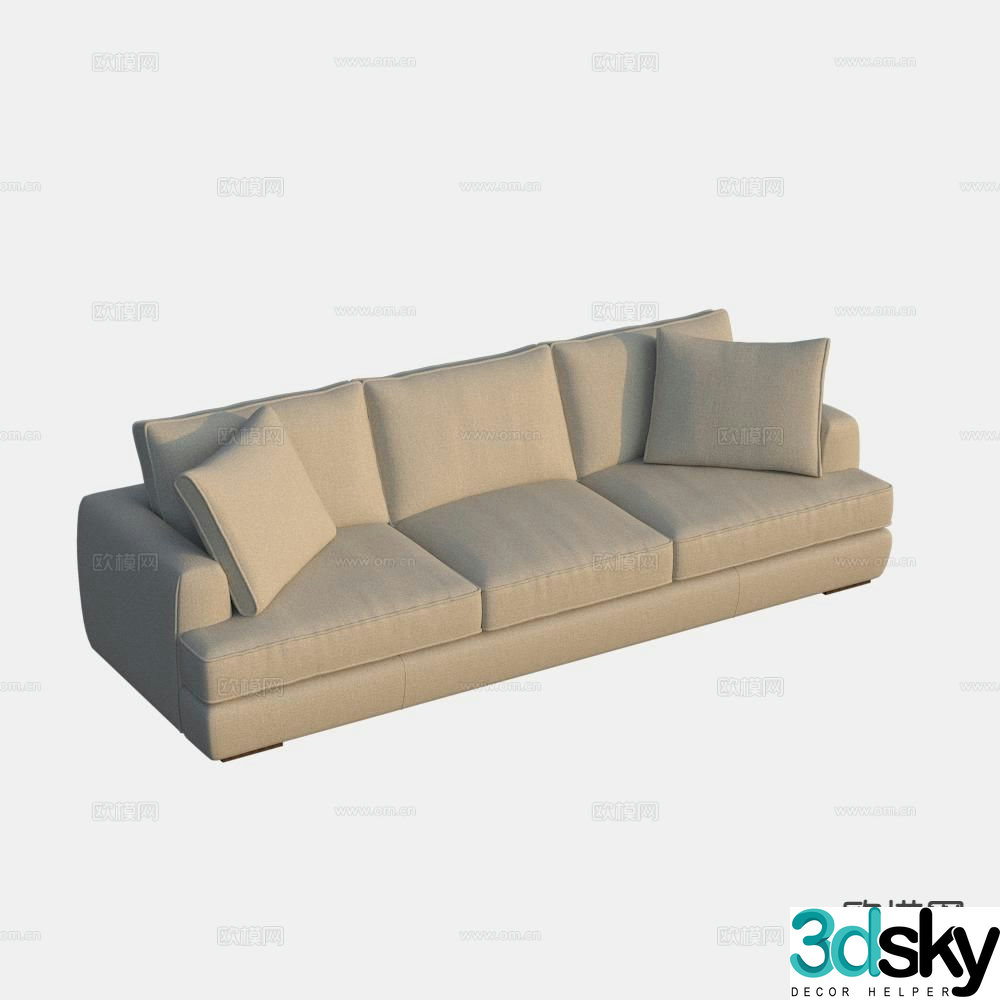 Three seater sofa upholstered sofa 3d model