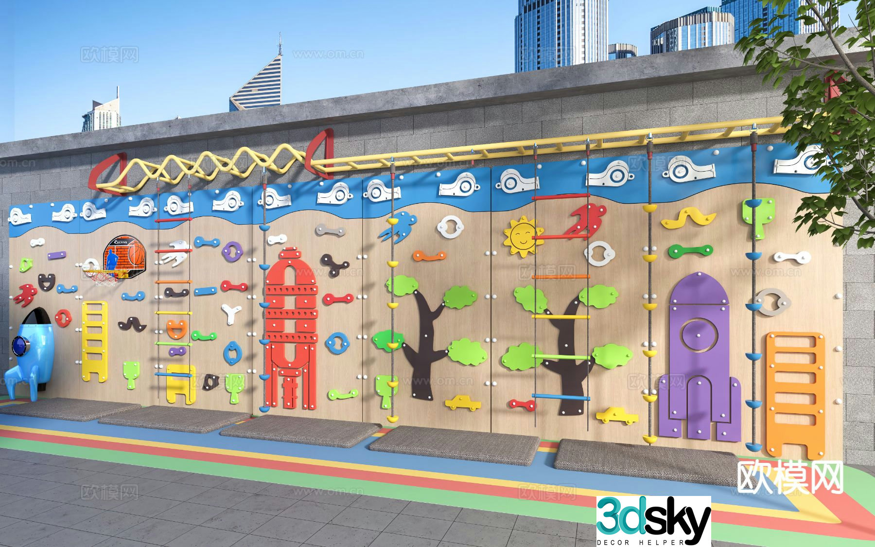 Amusement facilities rock climbing wall climbing frame 3d model