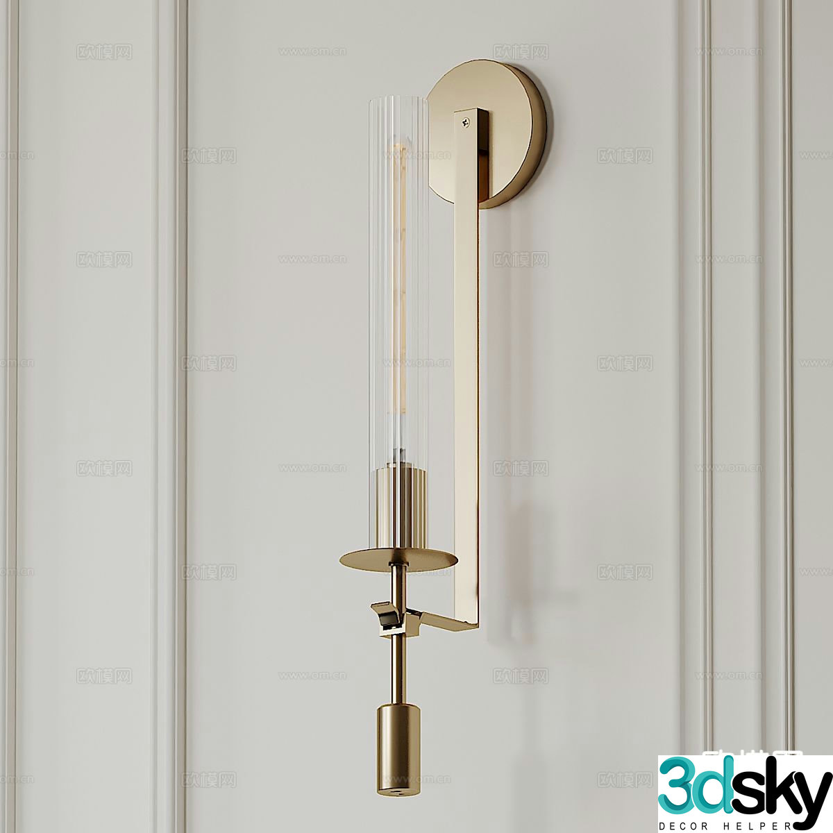 Glass wall lamp long wall lamp 3d model