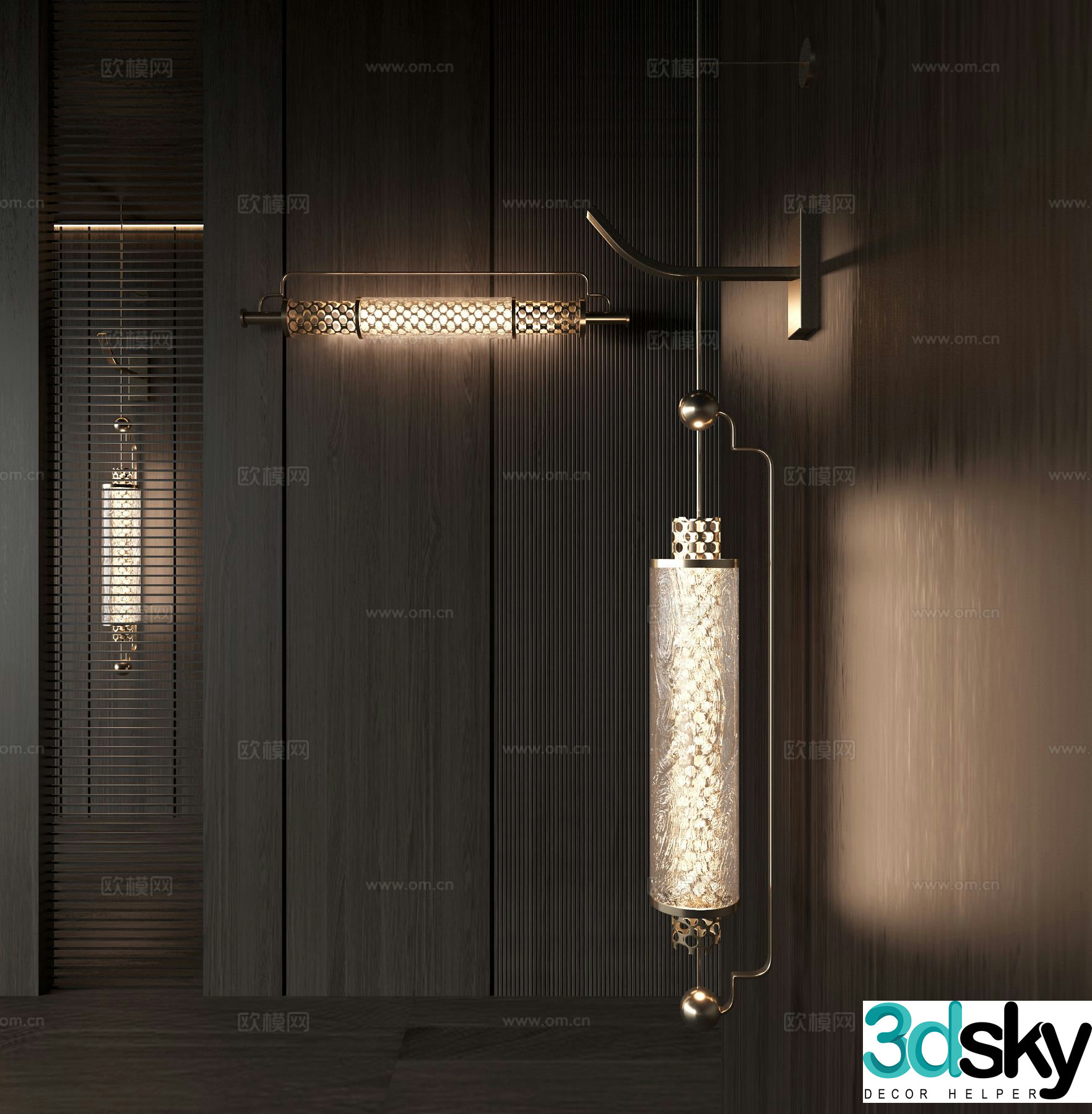 Light luxury wall lamp long wall lamp 3d model