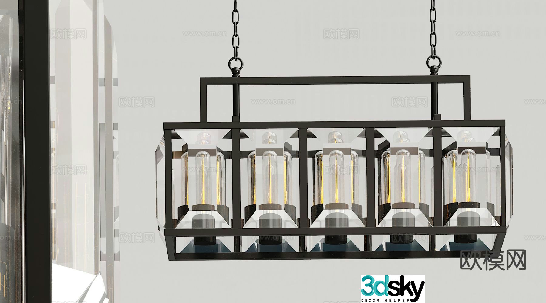Industrial style chandelier wrought iron chandelier 3d model