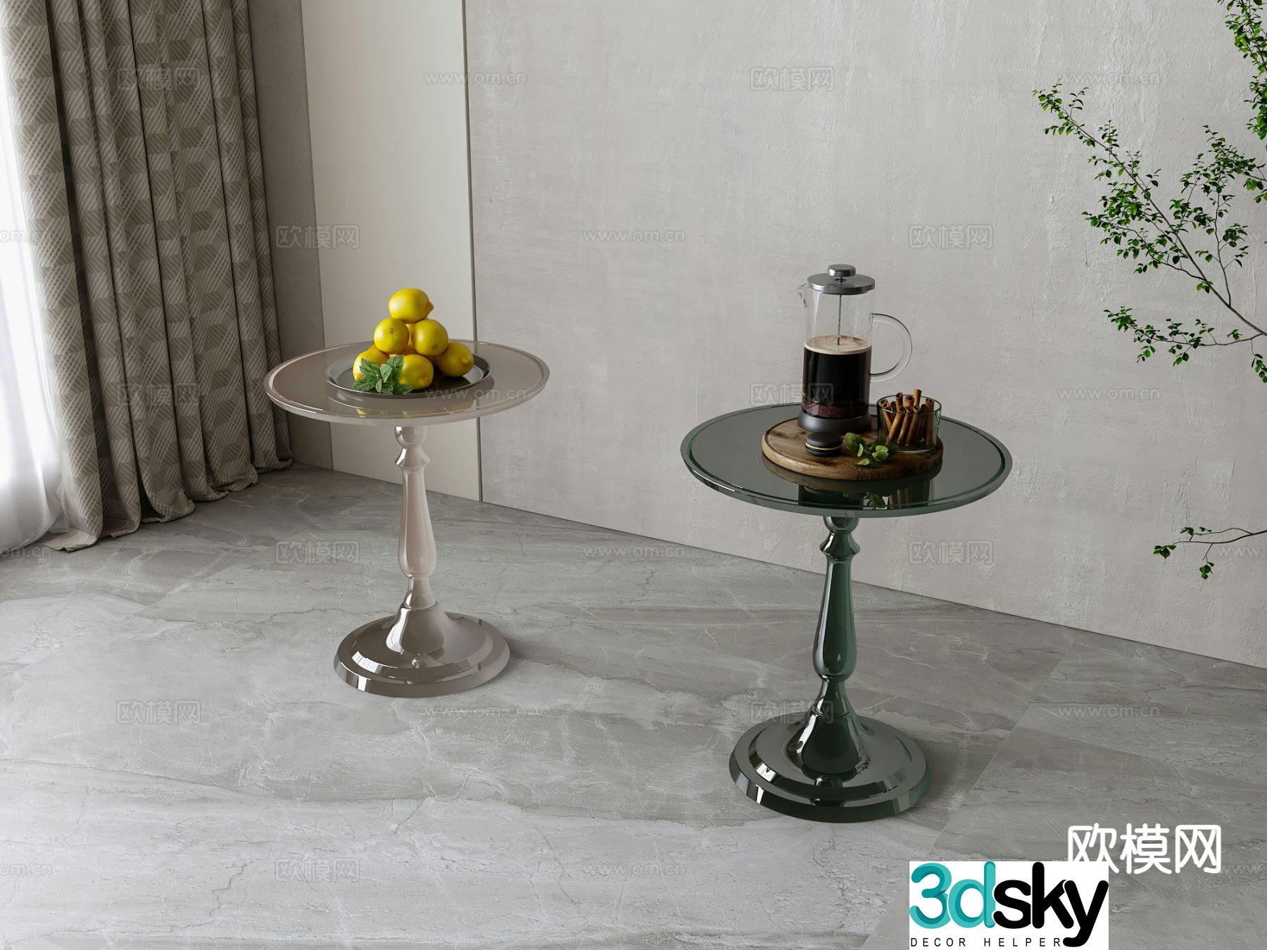Simple Euclidean table side table 3D model