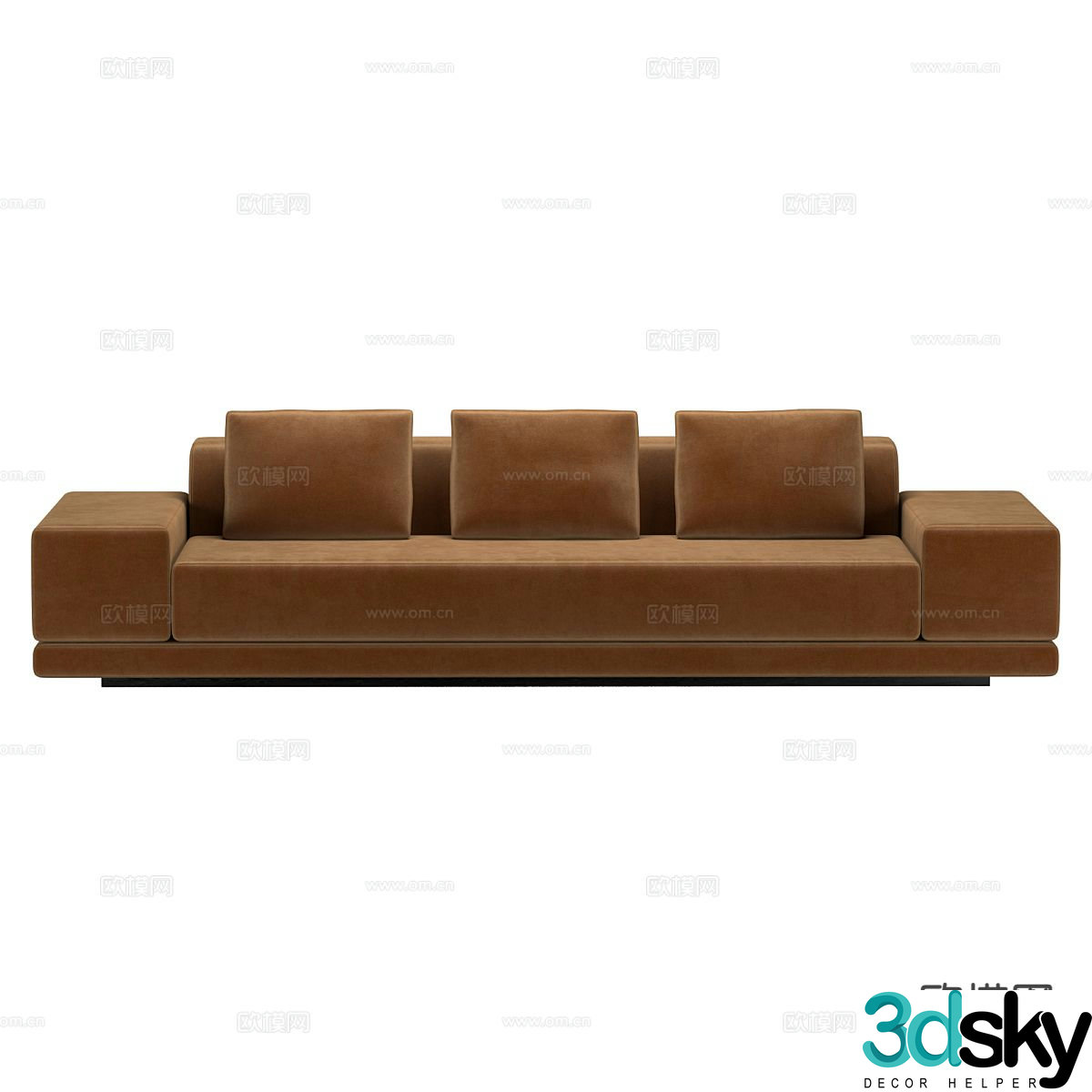 Three seater sofa upholstered sofa 3d model