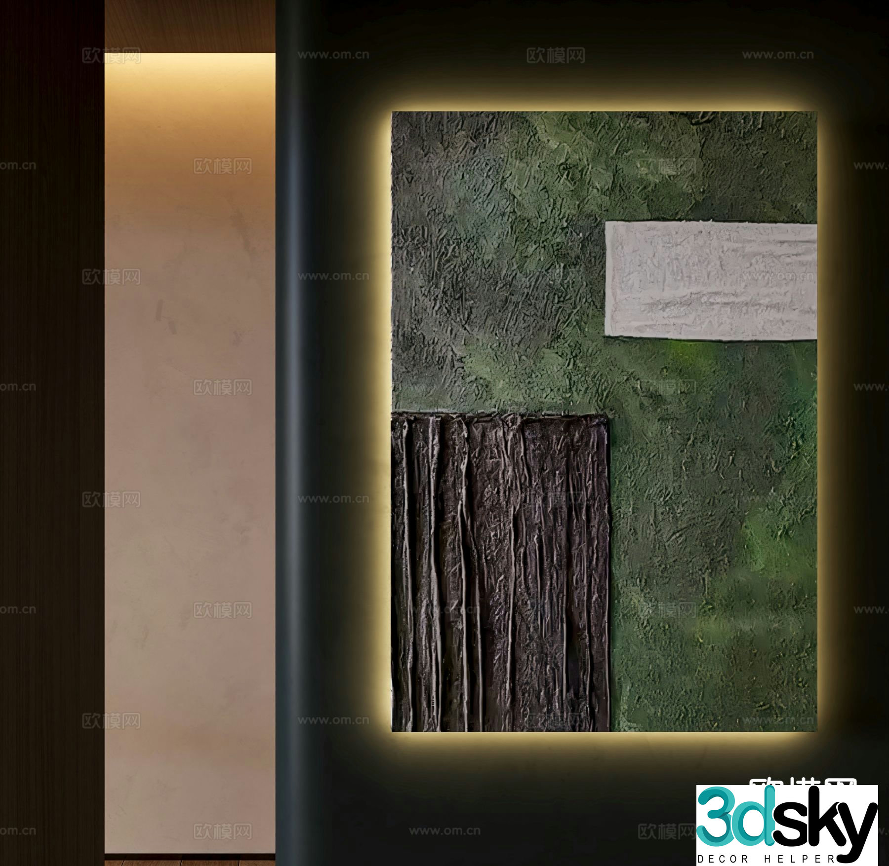 Wabi-sabi art painting decorative painting 3d model