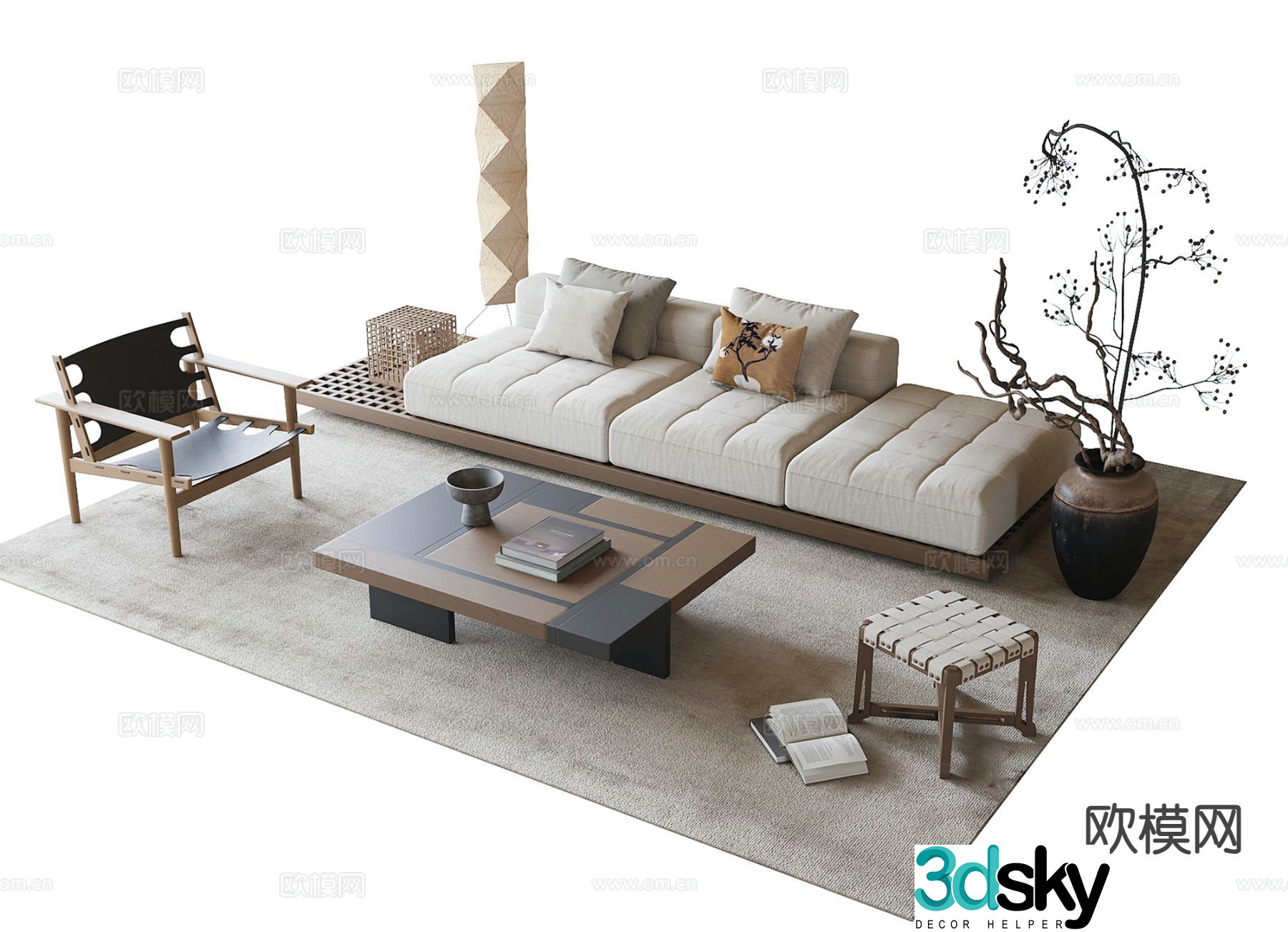 Wabi Sabi modular sofa 3d model