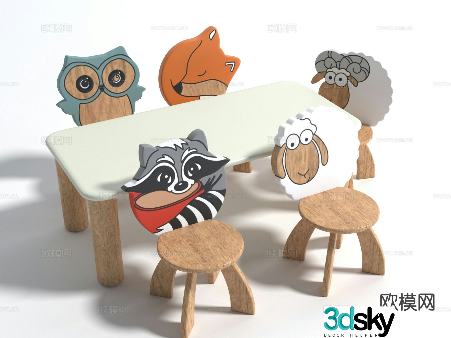 Children’s tables and chairs game tables and chairs 3d model