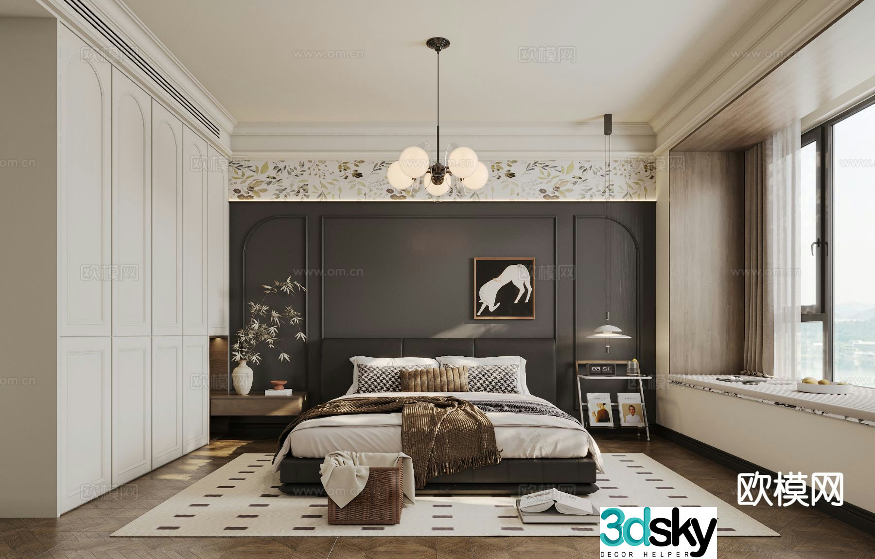 French bedroom master bedroom 3d model