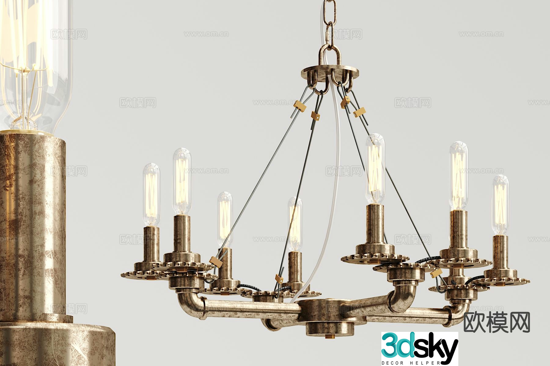 Simple European chandelier hall chandelier 3d model