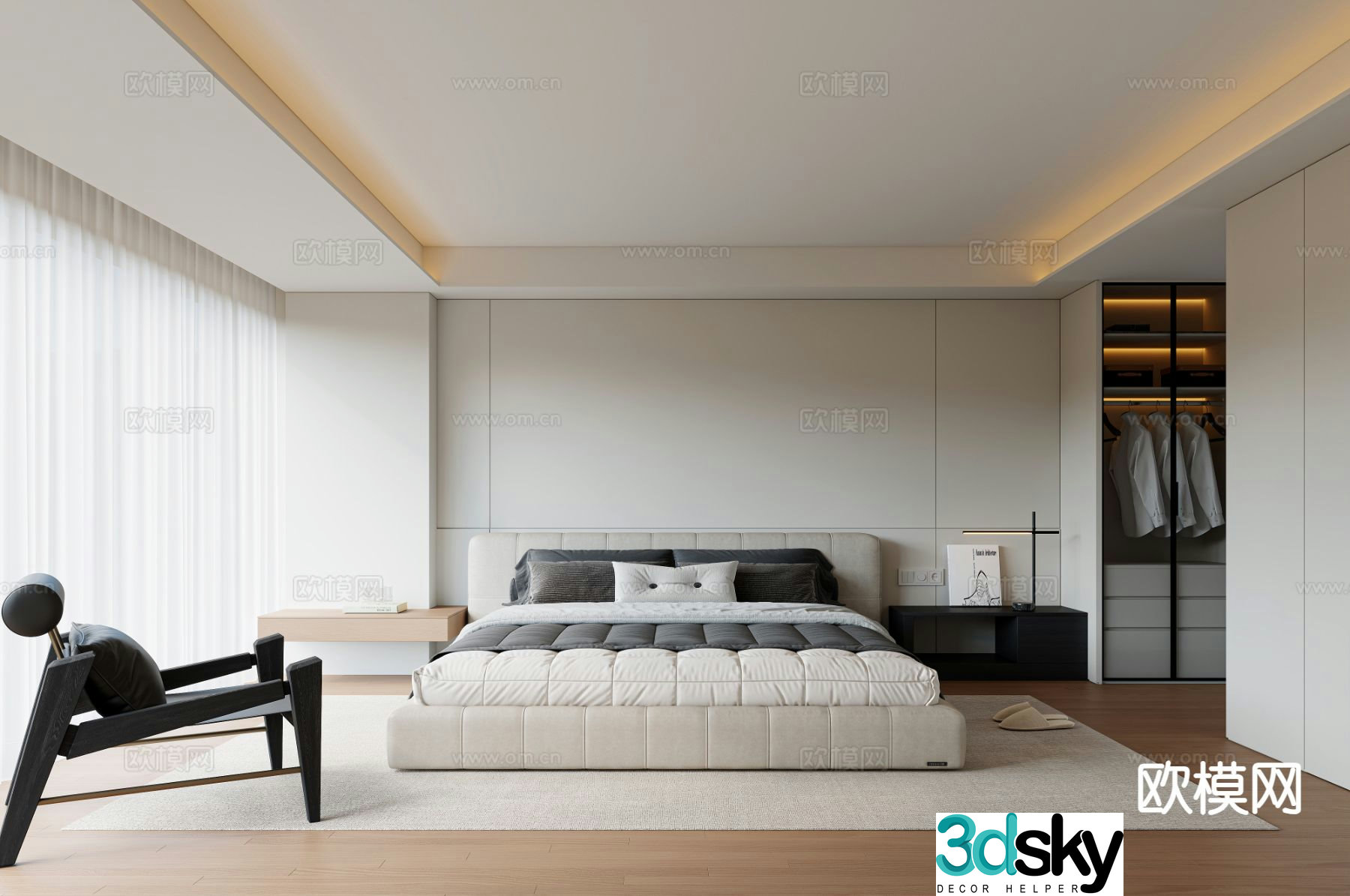 Modern bedroom master bedroom 3d model