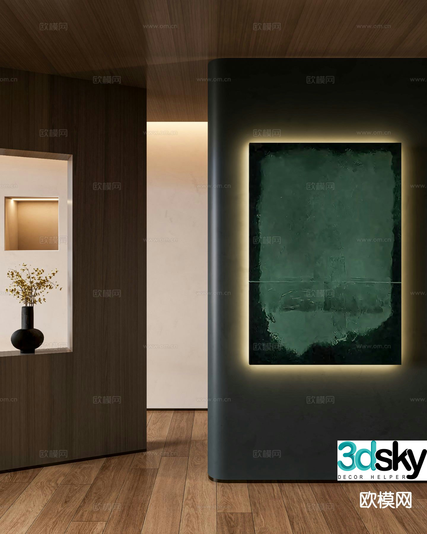 Wabi-sabi art painting decorative painting 3d model