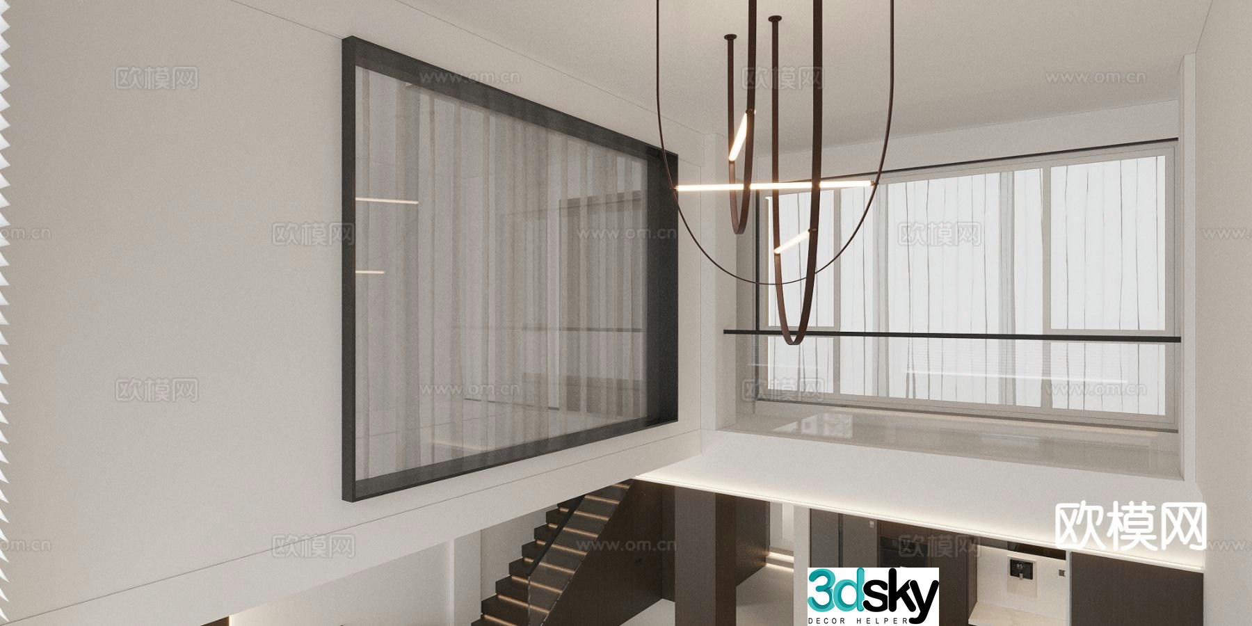 Modern chandelier 3d model