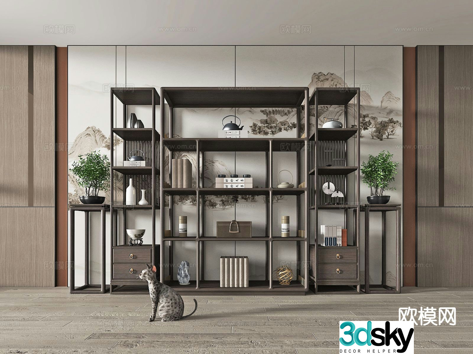 New Chinese style Bogu rack 3D model