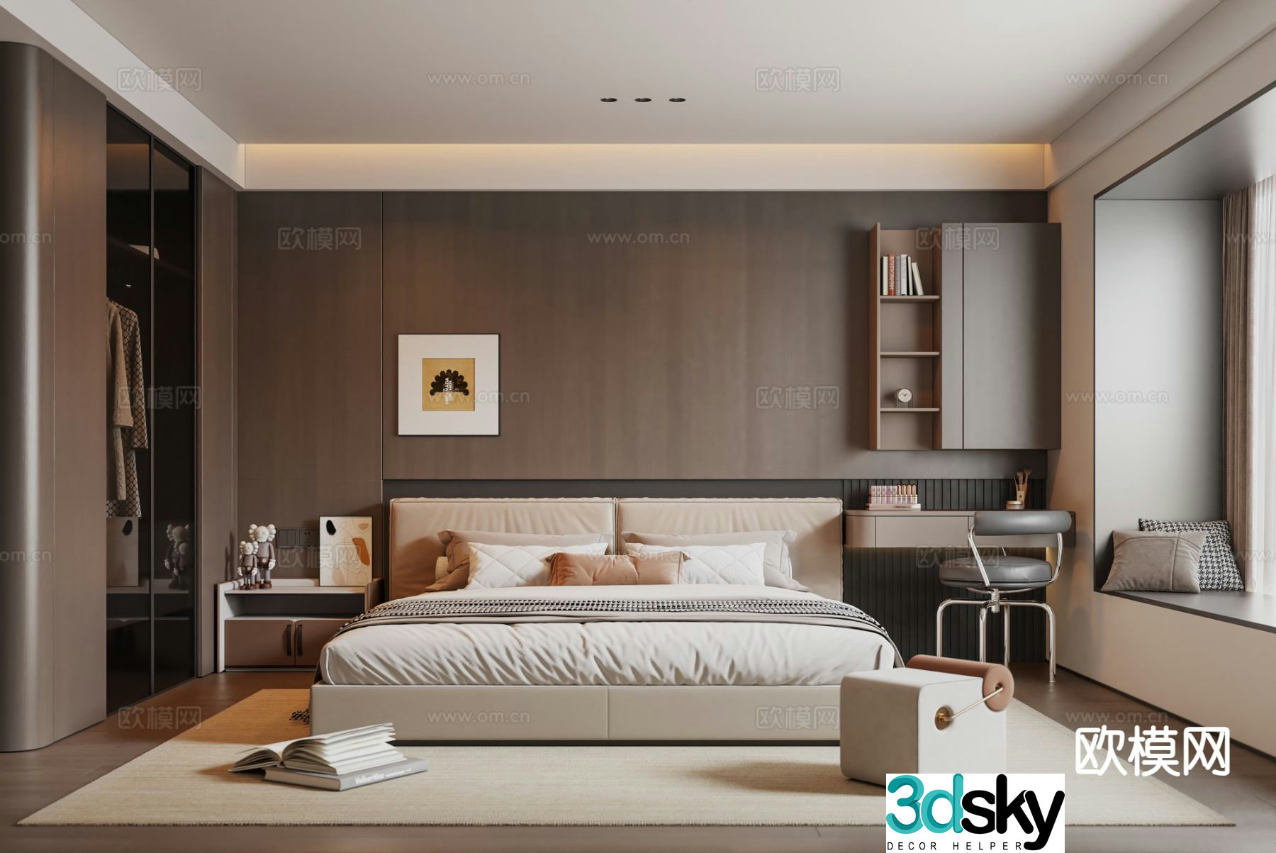 Italian style bedroom second bedroom 3d model