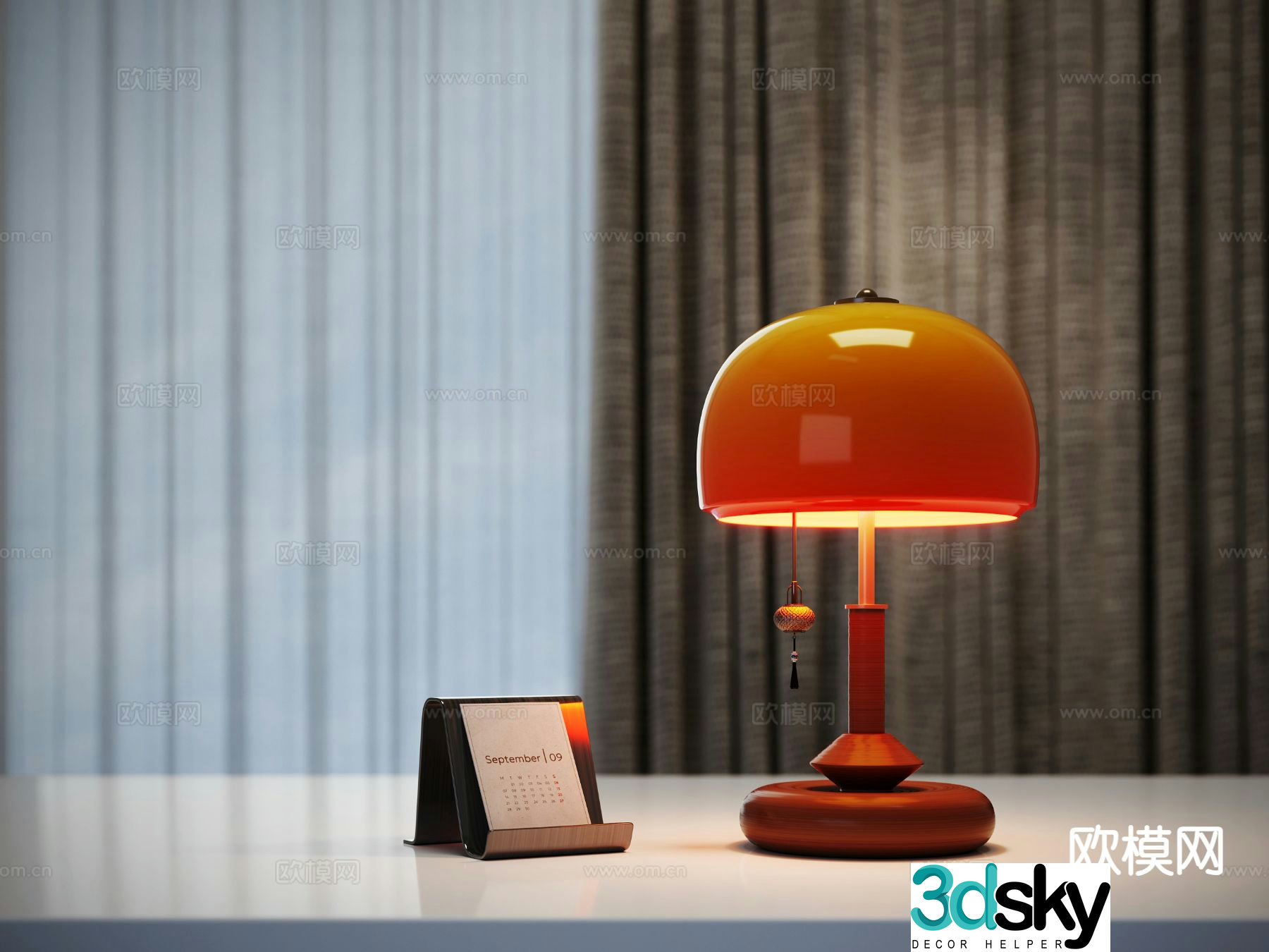 Medieval style desk lamp 3d model