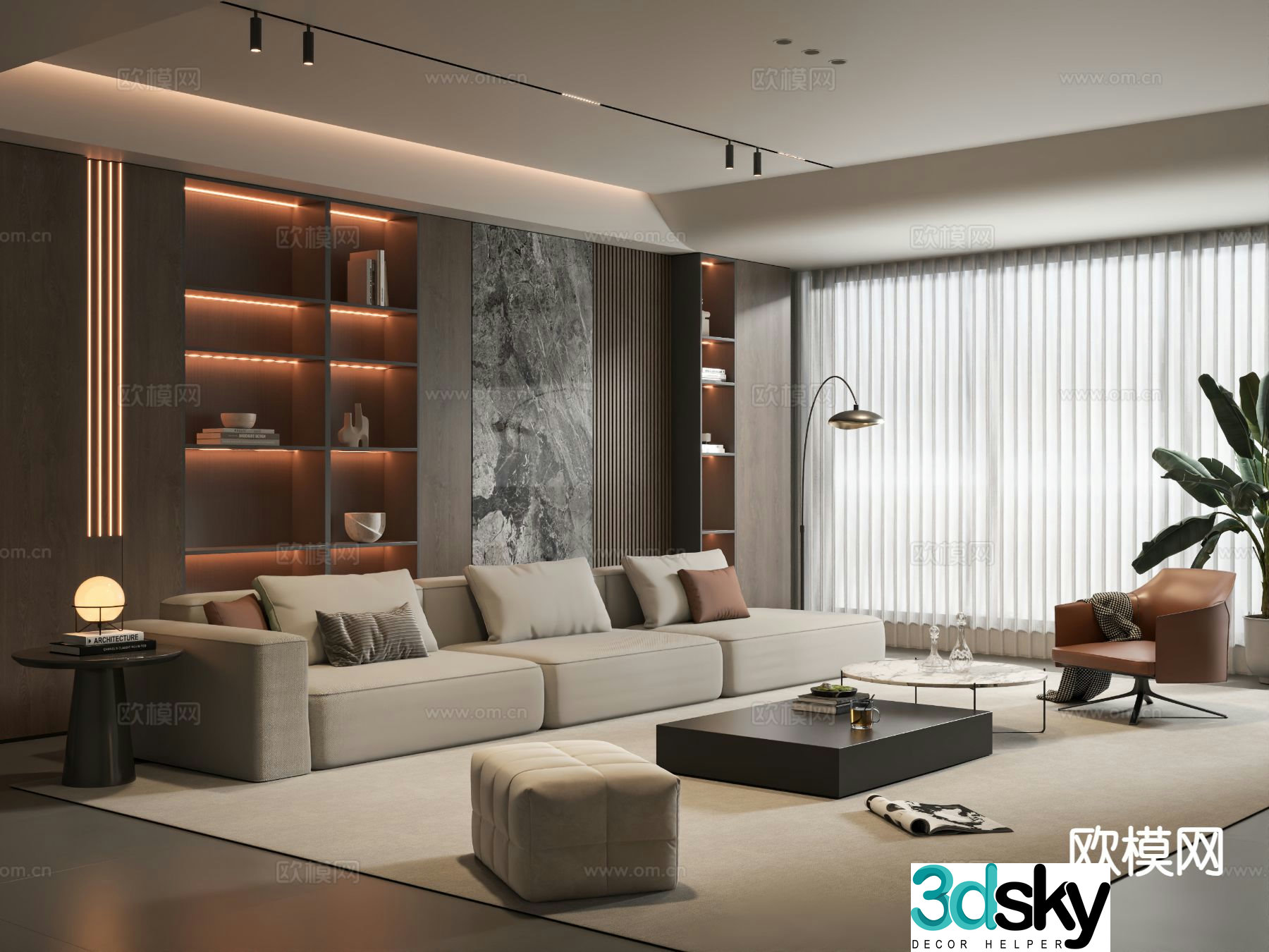 Italian living room 3d model
