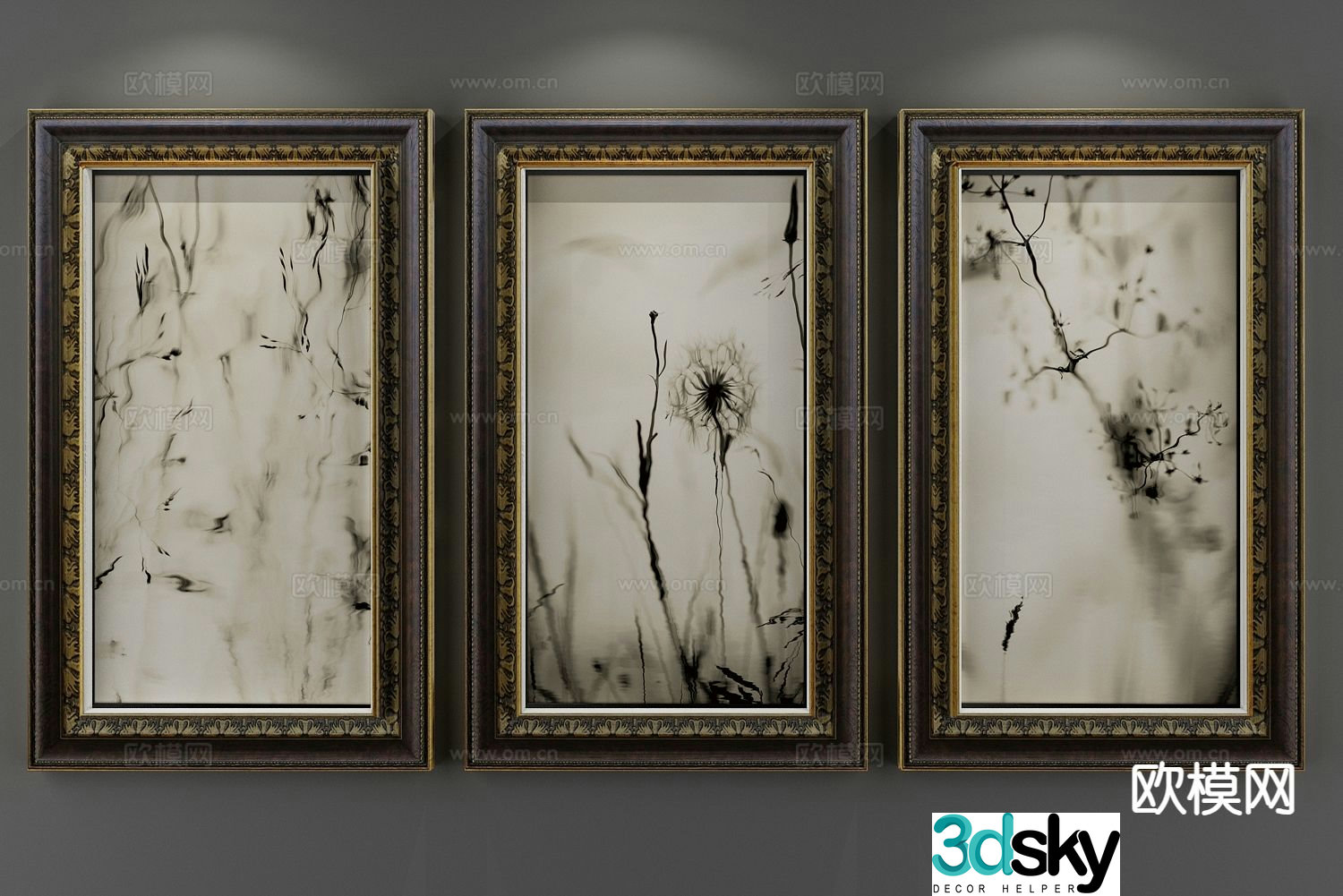Modern decorative painting art painting 3d model
