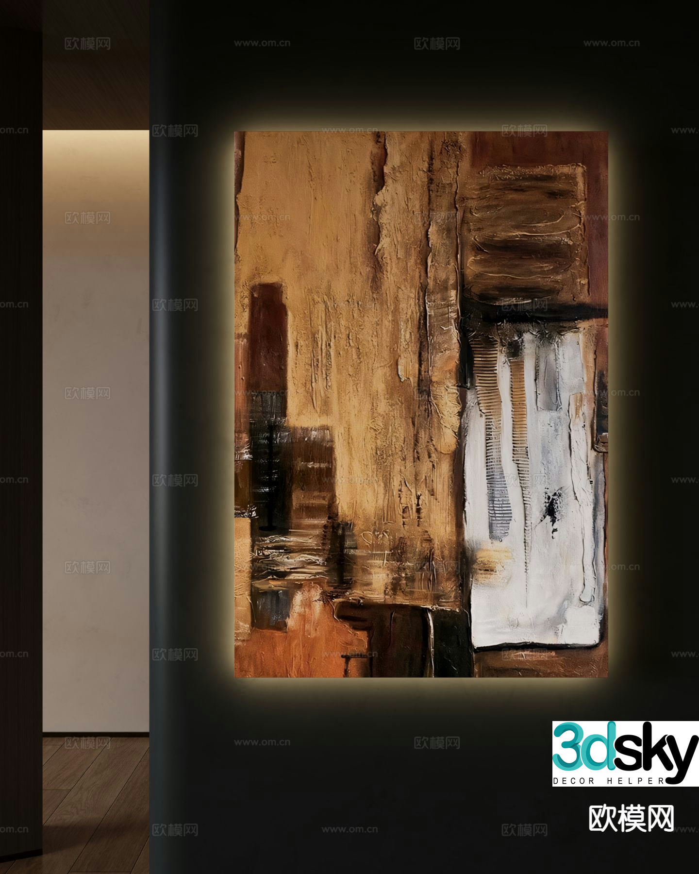 Wabi-sabi art painting decorative painting 3d model