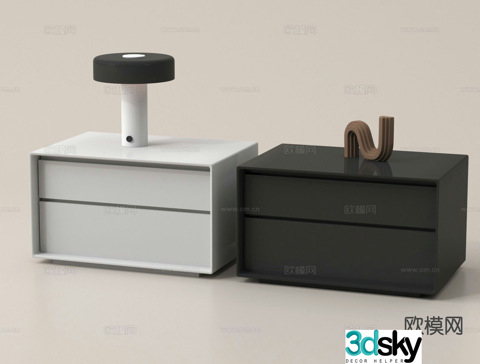 Modern bedside table 3d model