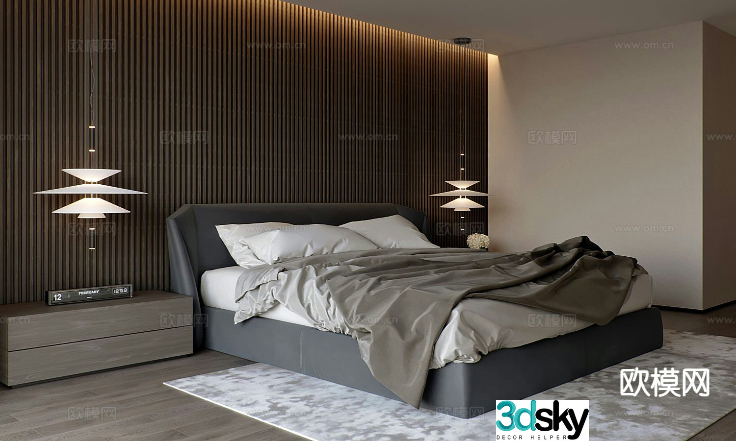 Modern bedroom master bedroom 3d model