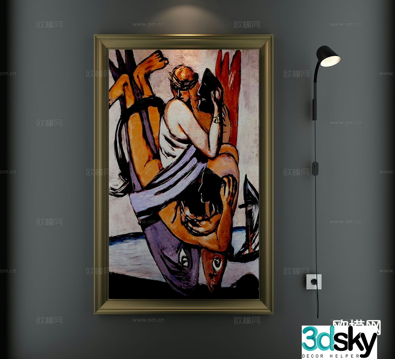 Decorative painting art painting abstract painting hanging painting 3d model