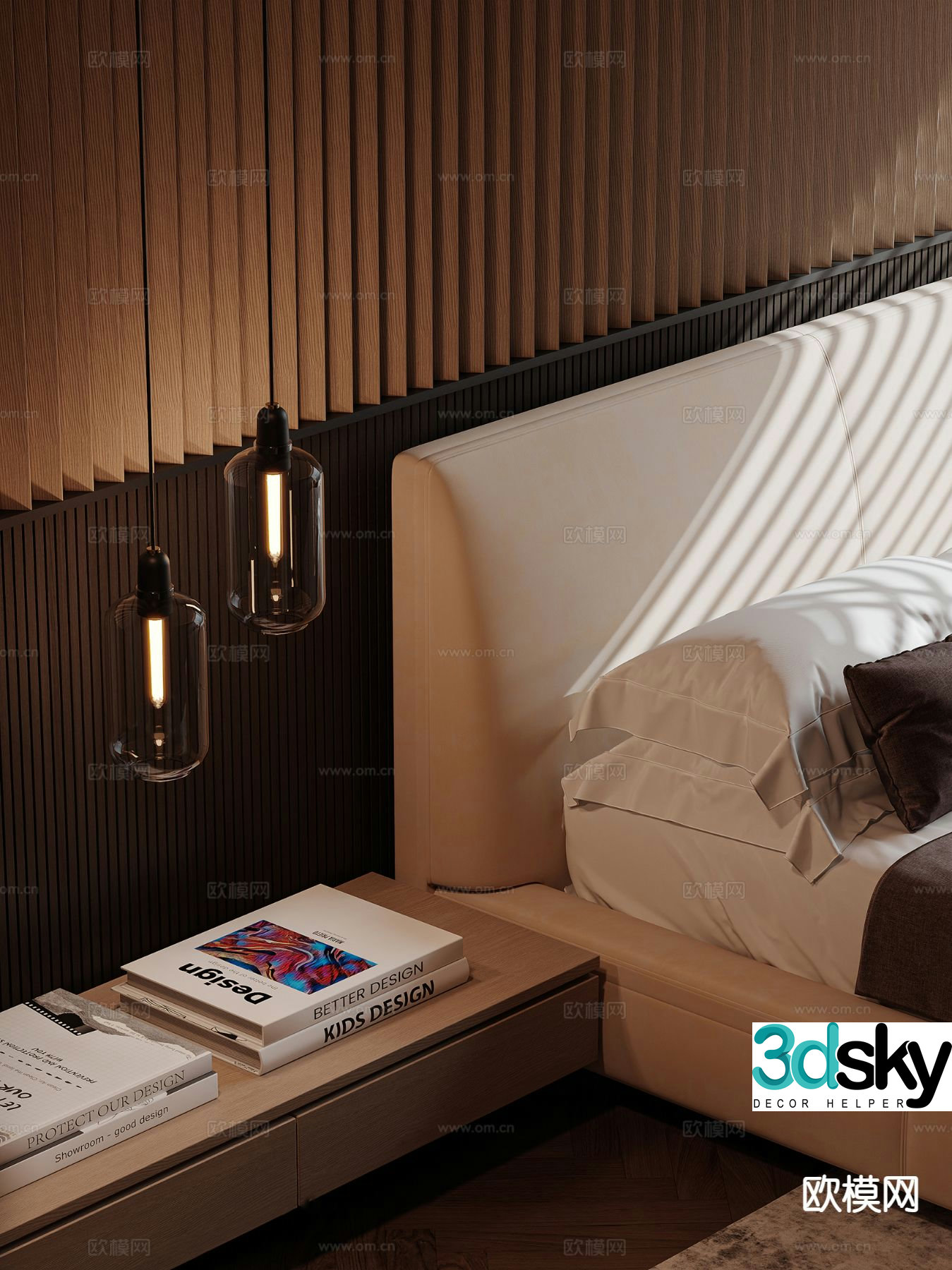 Modern bedside table 3d model