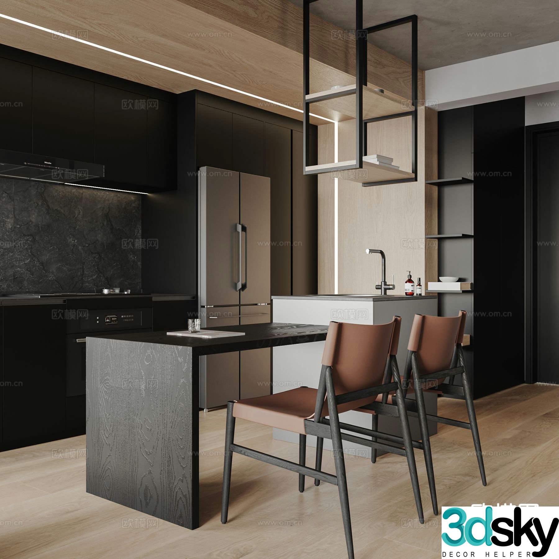 Modern island restaurant 3d model