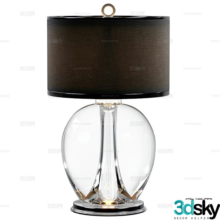Modern glass table lamp 3d model
