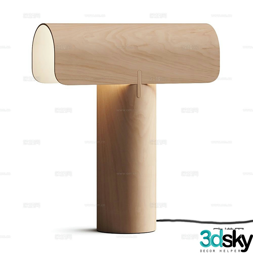 Log wind desk lamp 3d model