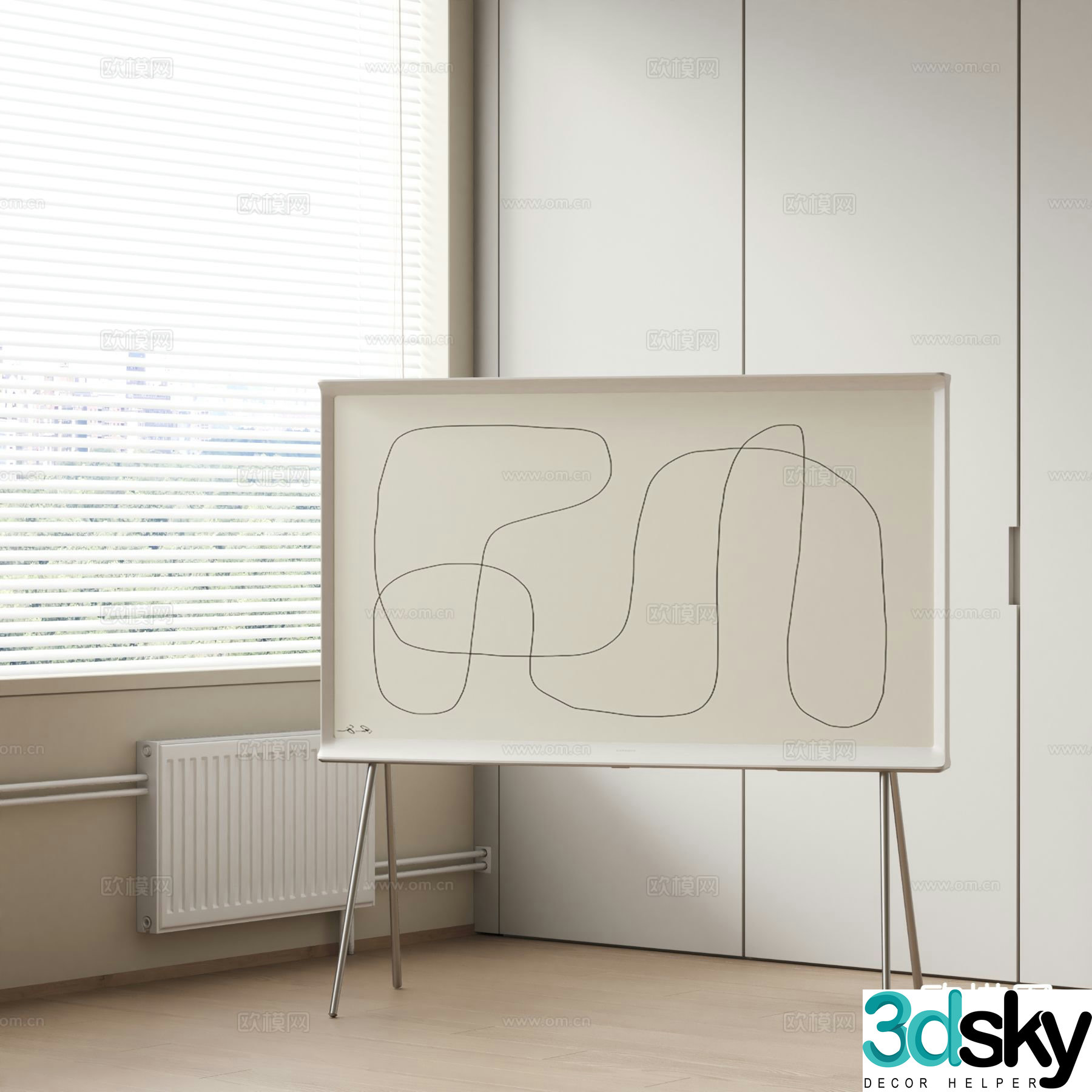 willisau office whiteboard note board 3d model