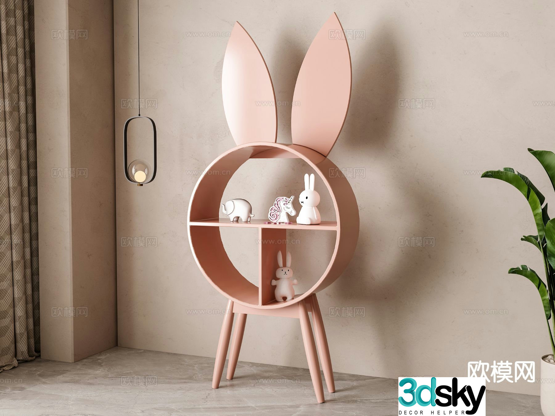 Simple European children’s decorative cabinet 3D model