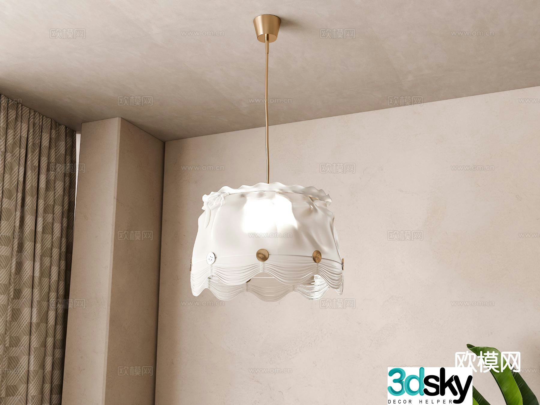 Simple European chandelier 3d model