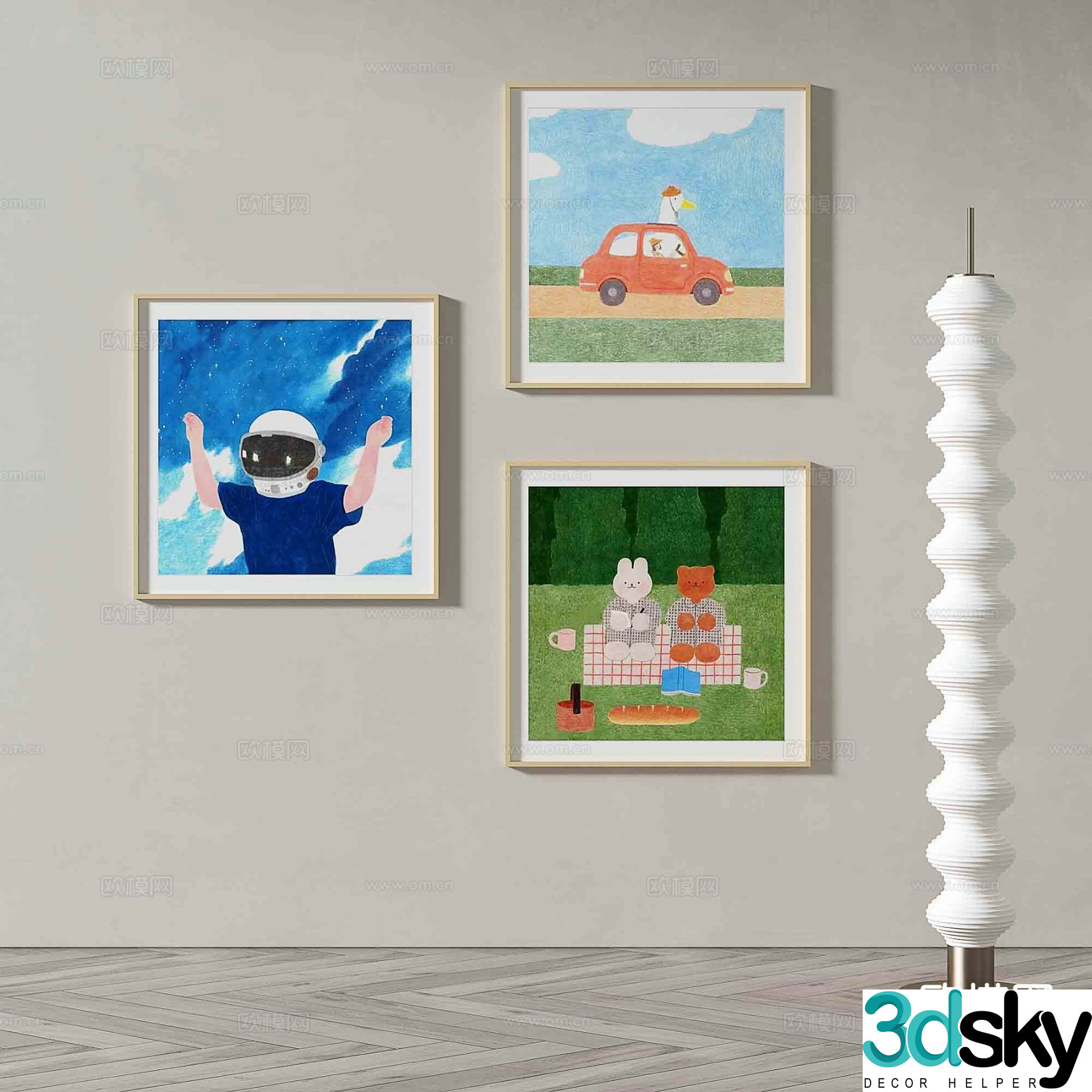 Art painting cartoon painting decorative painting 3d model