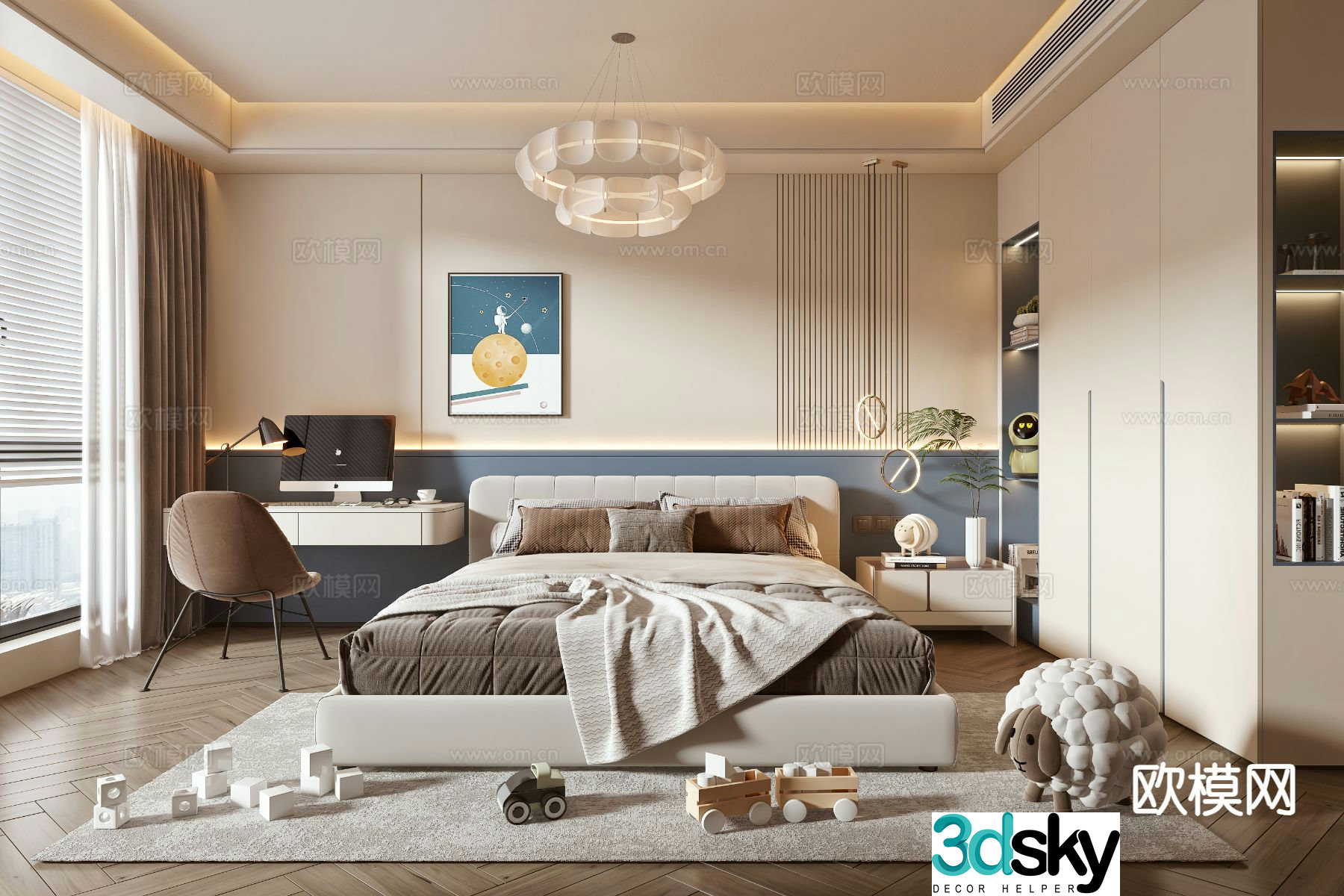 Modern children’s room 3d model