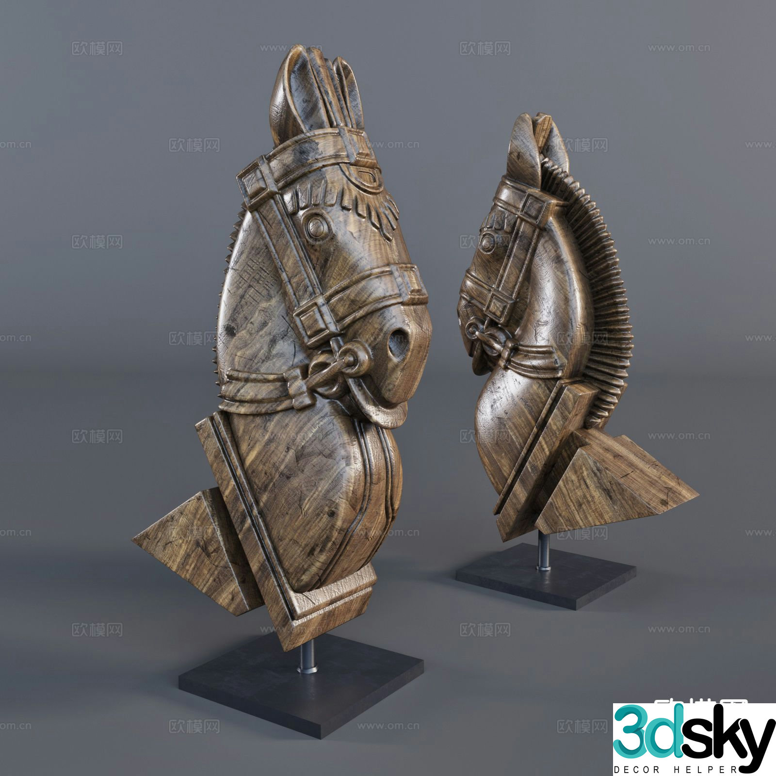 Modern horse head ornaments horse ornaments 3d model
