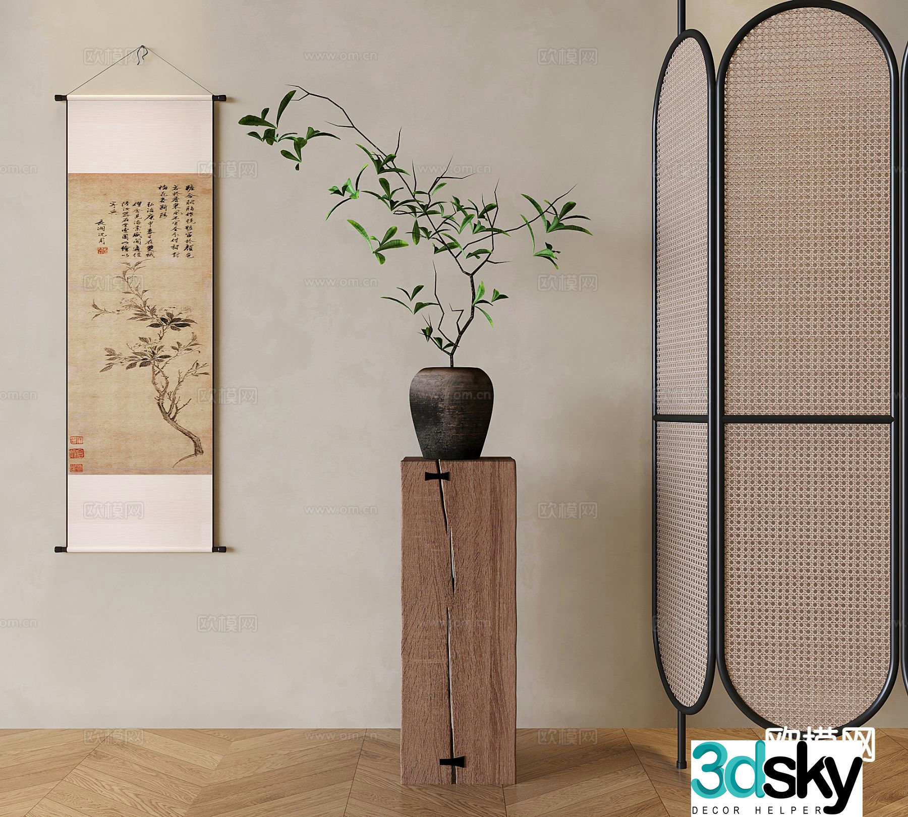 Zen ceramic vase 3D model