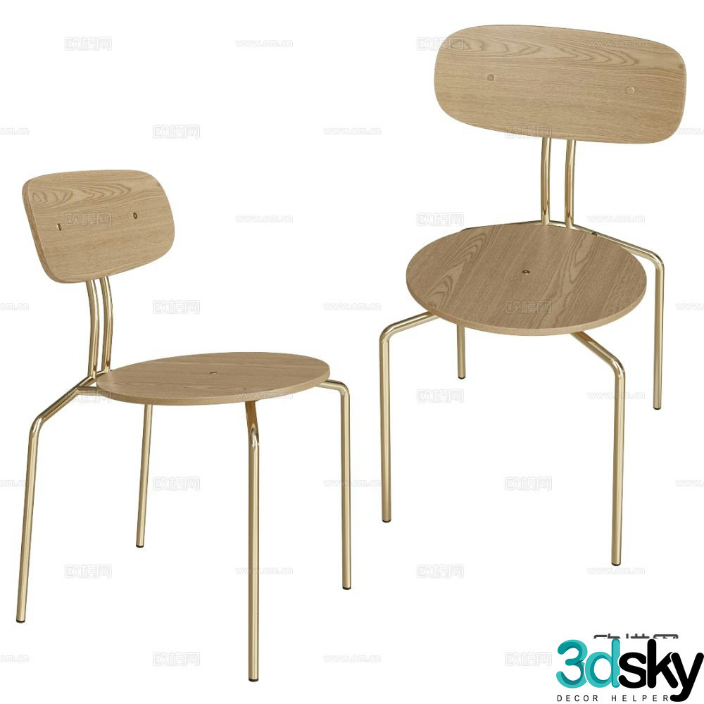UMAGE modern chair dining chair wooden chair 3d model