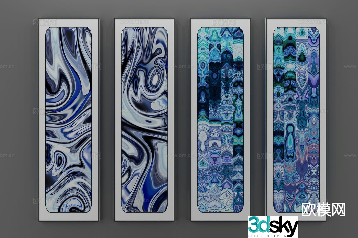 Nordic decorative painting abstract painting hanging painting 3d model