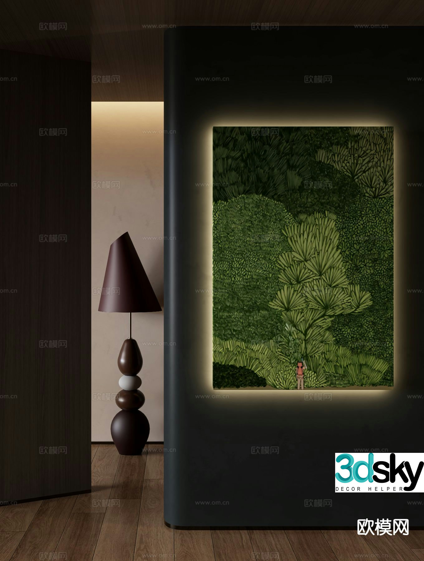 Modern botanical painting decorative painting 3d model