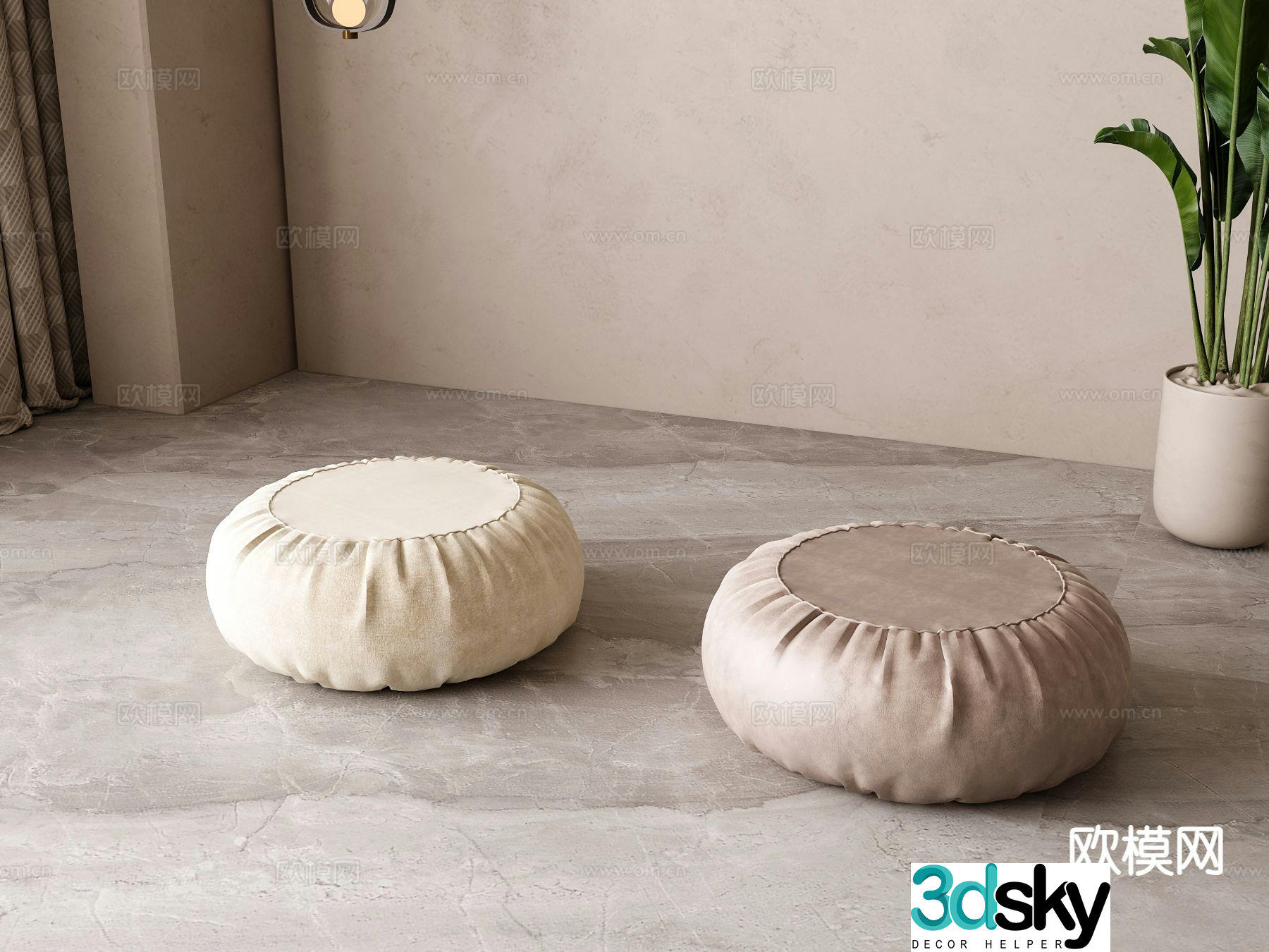 Modern seat cushion sofa cushion 3d model