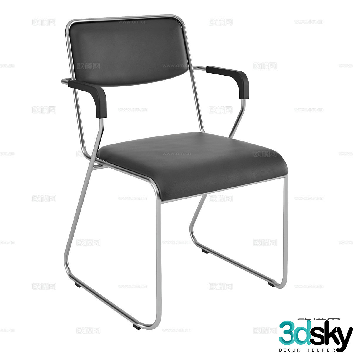 Modern chair dining chair 3d model
