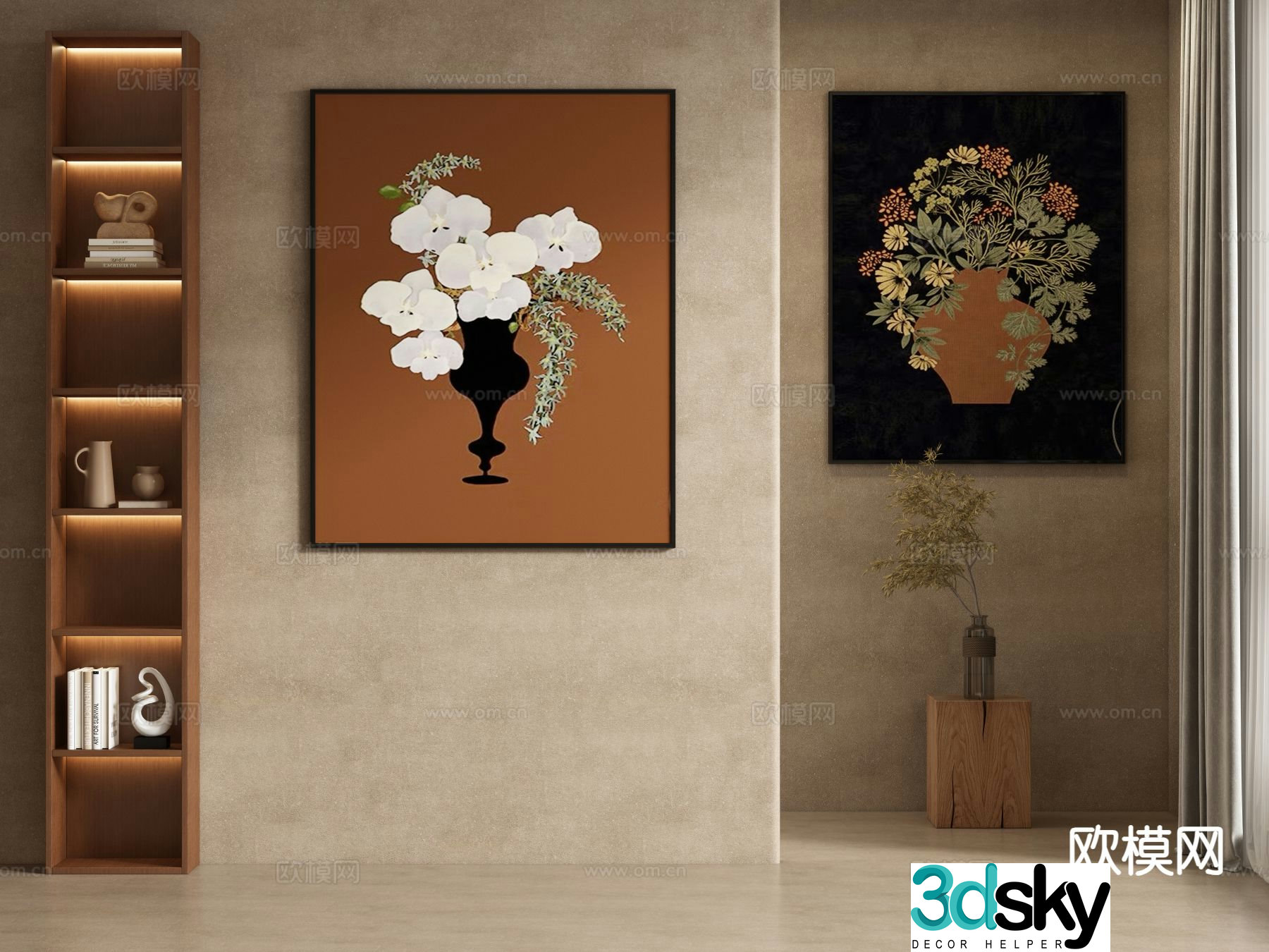 Medieval style retro decorative painting 3D model
