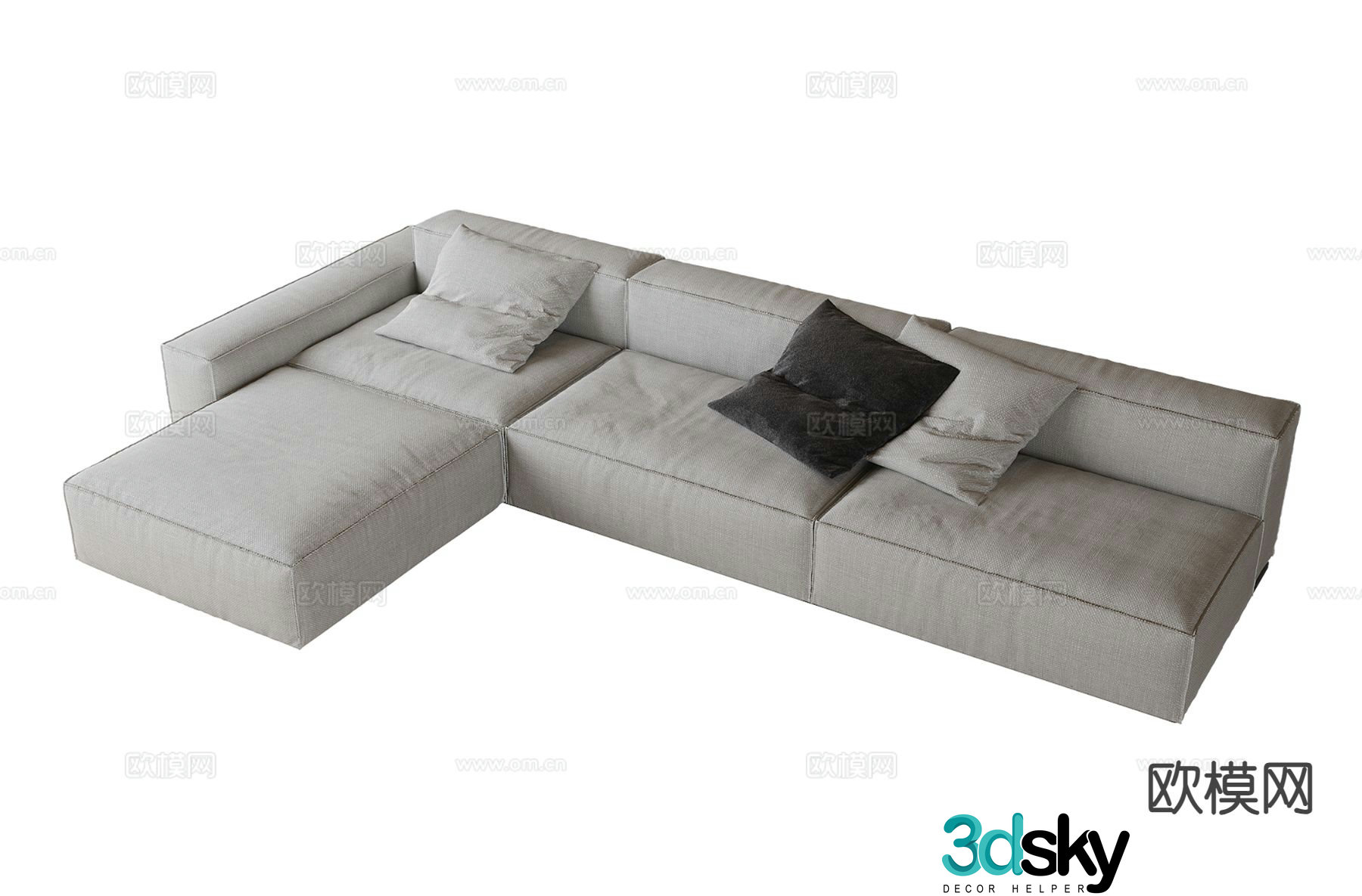 Modern multi-seater sofa corner sofa 3d model