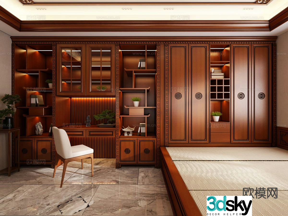 3d model of tatami bedroom and second bedroom